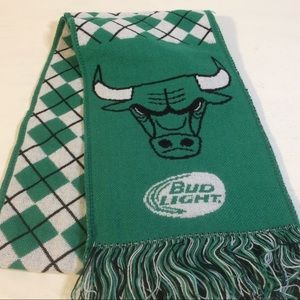 NBA Chicago Bulls Bud Light Green Knit Scarf NEW